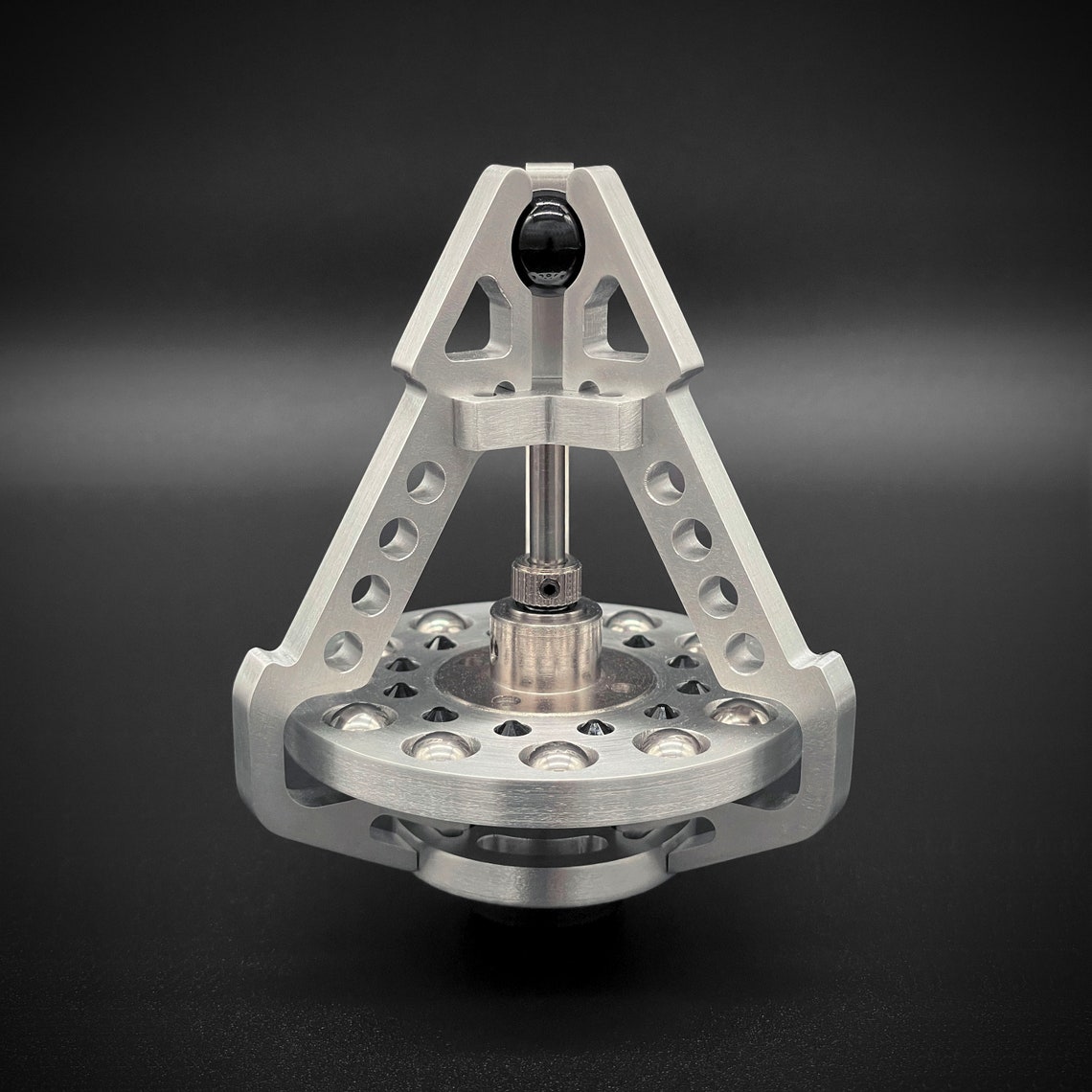 Tetrahedron Gyroscope Display Desktop Sculpture in Machined