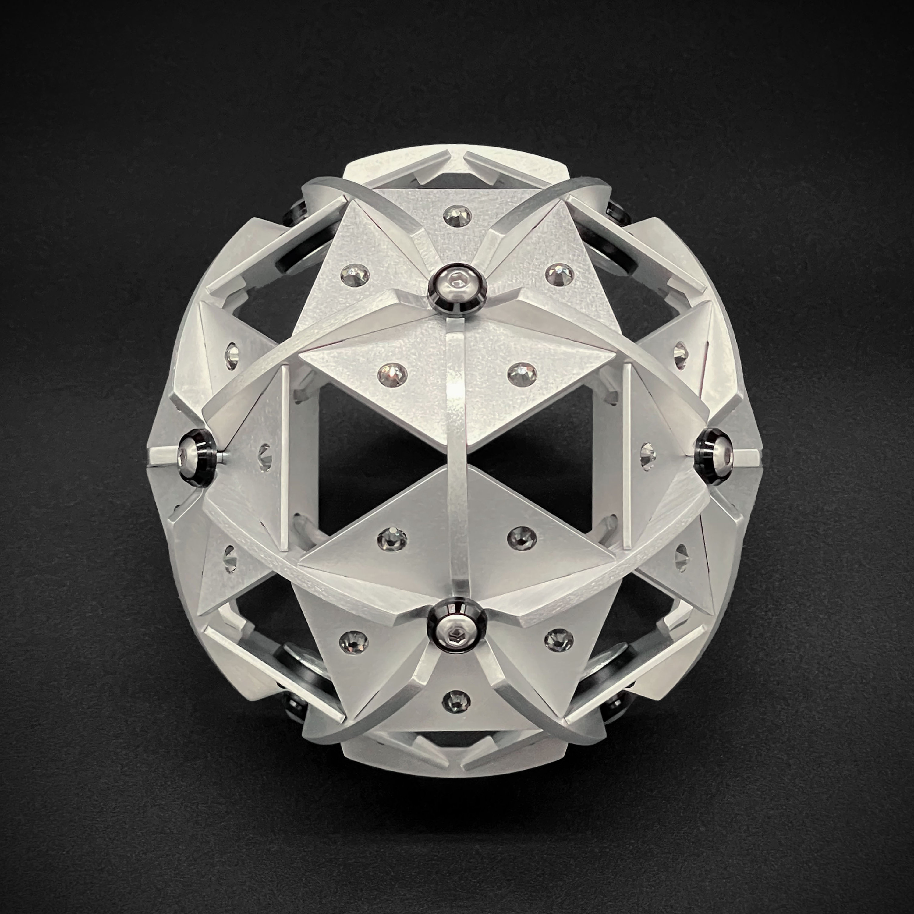 Jeweled Geometric Icosidodecahedron Decor | Desktop Mechanical Sphere ...