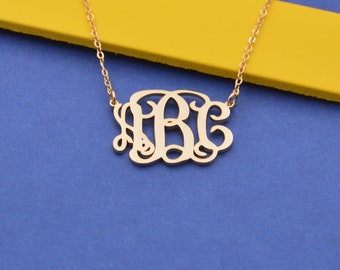 Gold Monogram Necklace: Personalized Initial Gift