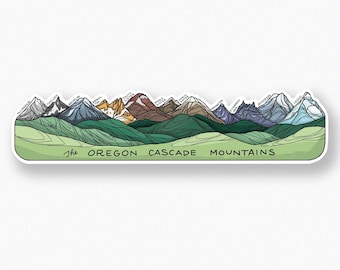 Oregon Cascade Mountains long sticker