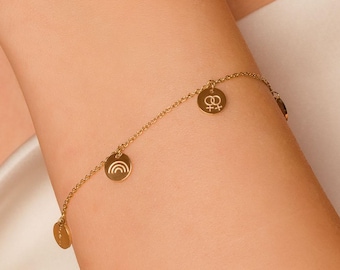 Lesbian Charm Bracelet, Sapphic Jewelry, WLW Bracelet for Lesbians, Bi and Queer Women