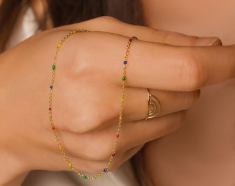 Regenbogen Perlenkette, Pride Schmuck, Lesbische Halskette