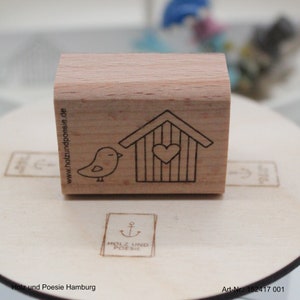 Stempel "Vogel mit Vogelhaus - Herz"