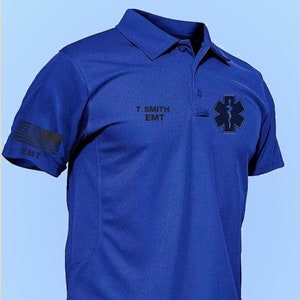 Custom EMT EMS EMR First Responder Tactical Short-Sleeve Polo Shirts