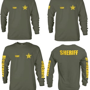 Custom SHERIFF DEPUTY Long Sleeve 100% Cotton Shirt