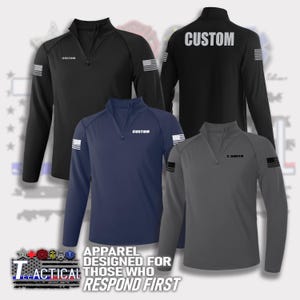 CUSTOM Text Quarter-Zip Fleece-Lined Long-Sleeve Pullover