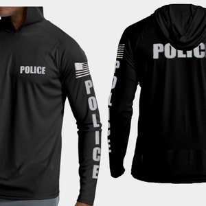 Custom POLICE Active Hoodie - Lightweight Long-Sleeve