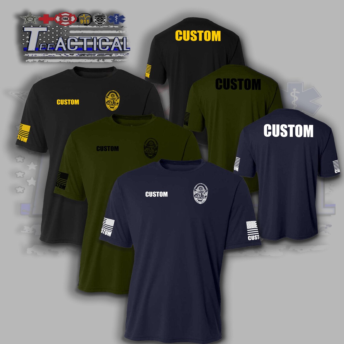 Custom Short Sleeve Performance Shirts - Includes Displayed Badge ...