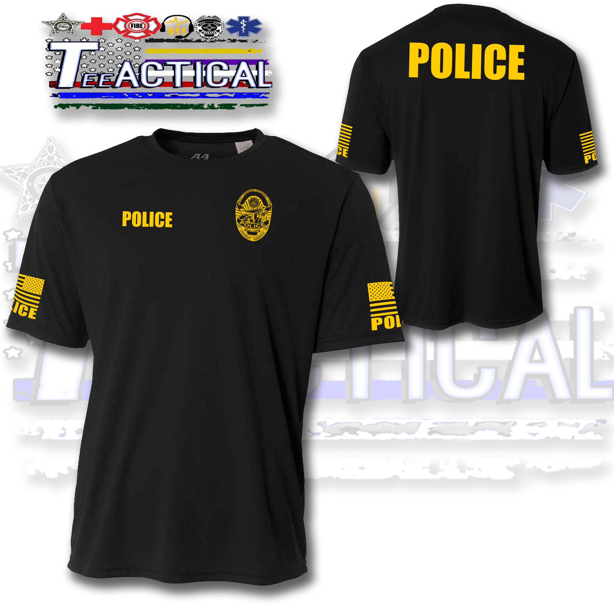 Police Merch Custom {POLICE} Short Sleeve Performance Shirts - Includes Displayed ...