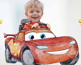 Cars Printed Custom Face Cupcake Toppers – Race Car Birthday Theme – Personalized Cars Cupcake Toppers with face for any age