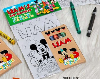 Mickey Coloring Set | Mickey Birthday Party Favor | Custom Art Kit for Children | Activity Sheet Drawing Set | Mickey Coloring Sheets