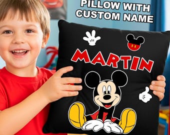 Personalized Mickey Mouse Pillow: Custom Kids Room Decor