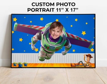 Buzz Lightyear fotoporträtt, personligt foto, affisch