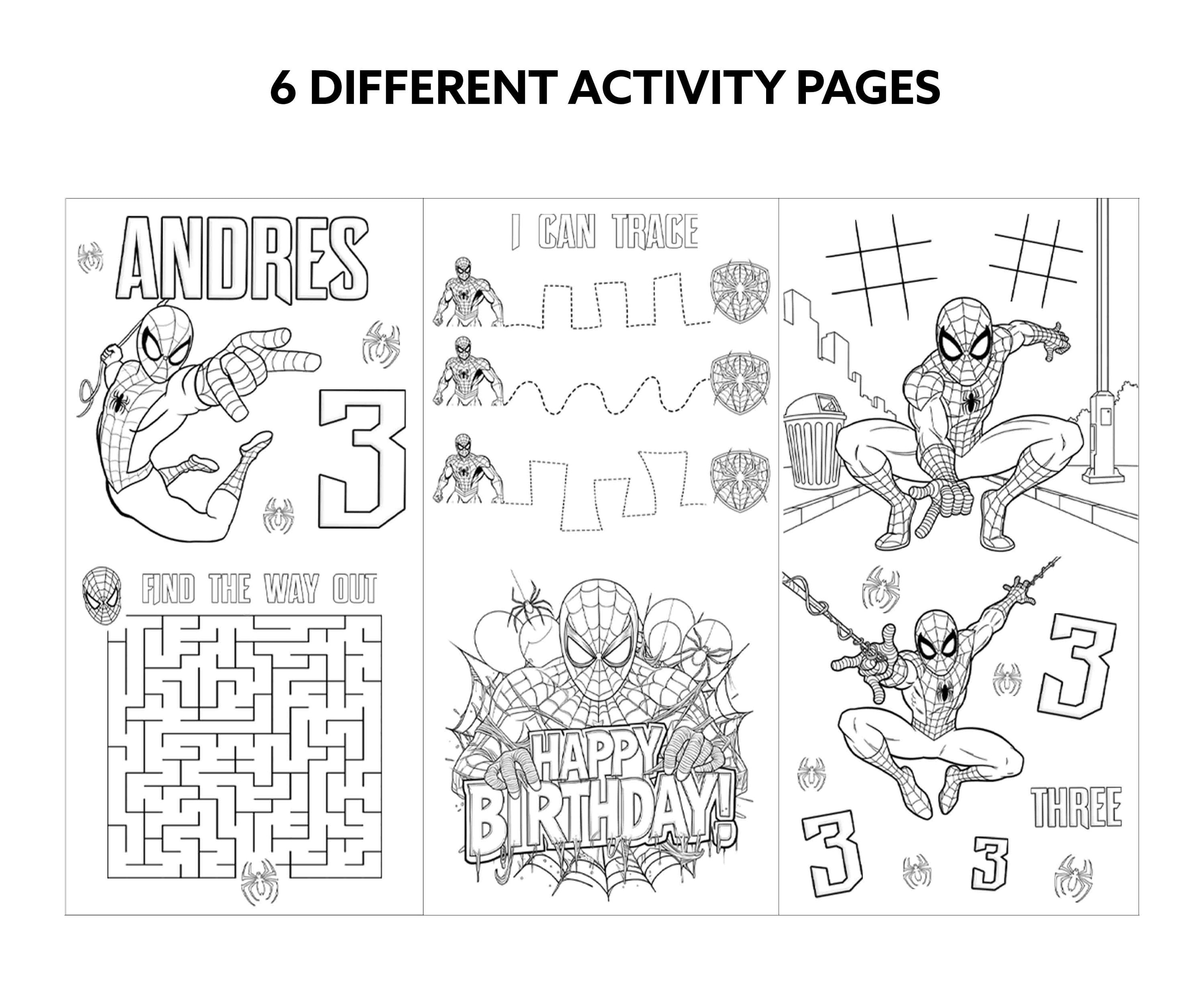 Spiderman Coloring Set | Spider Birthday Party Favor | Custom Art Kit ...