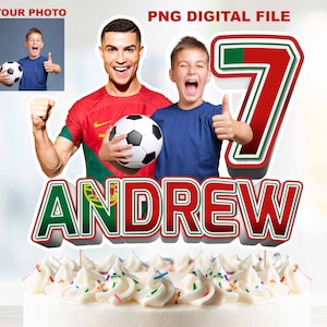 Ronaldo Cake Topper with Photo| Cristiano Ronaldo Cake Topper | Ronaldo Portugal | Digital PNG File
