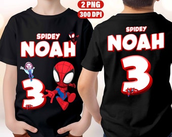 Spidey Personalized Birthday T-Shirt Digital Design, Spiderman Digital Birthday Shirt 300DPI