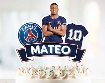 Mbappé PSG Cake Topper | Modèle Canva | Football