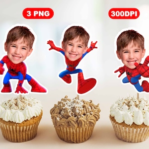 Spiderman Spidey Cupcake Topper, Custom Photo for Boy