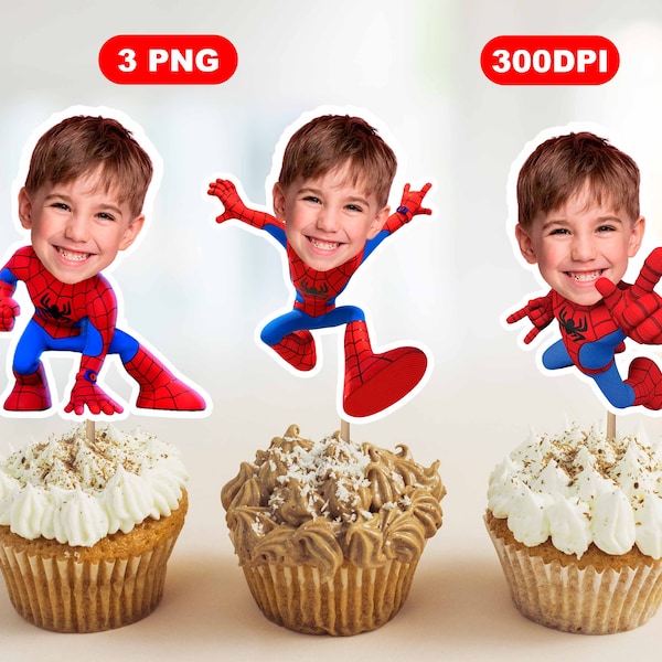Spiderman Cupcake Toppers Etsy