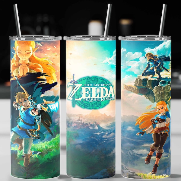 The Legend of Zelda 20oz Skinny Tumbler Sublimation Design Digital Download JPG 300dpi Instant Download