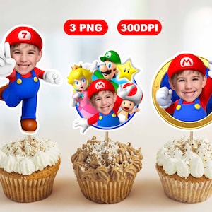 Super Mario Cupcake Topper, Custom Photo