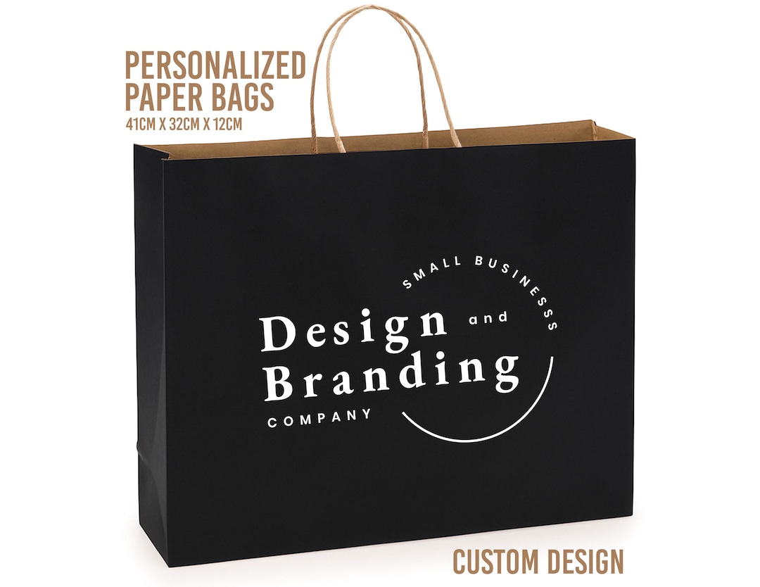 Personalized Paper Bags With Logo – Custom Kraft Shopping Bags – Eco ...