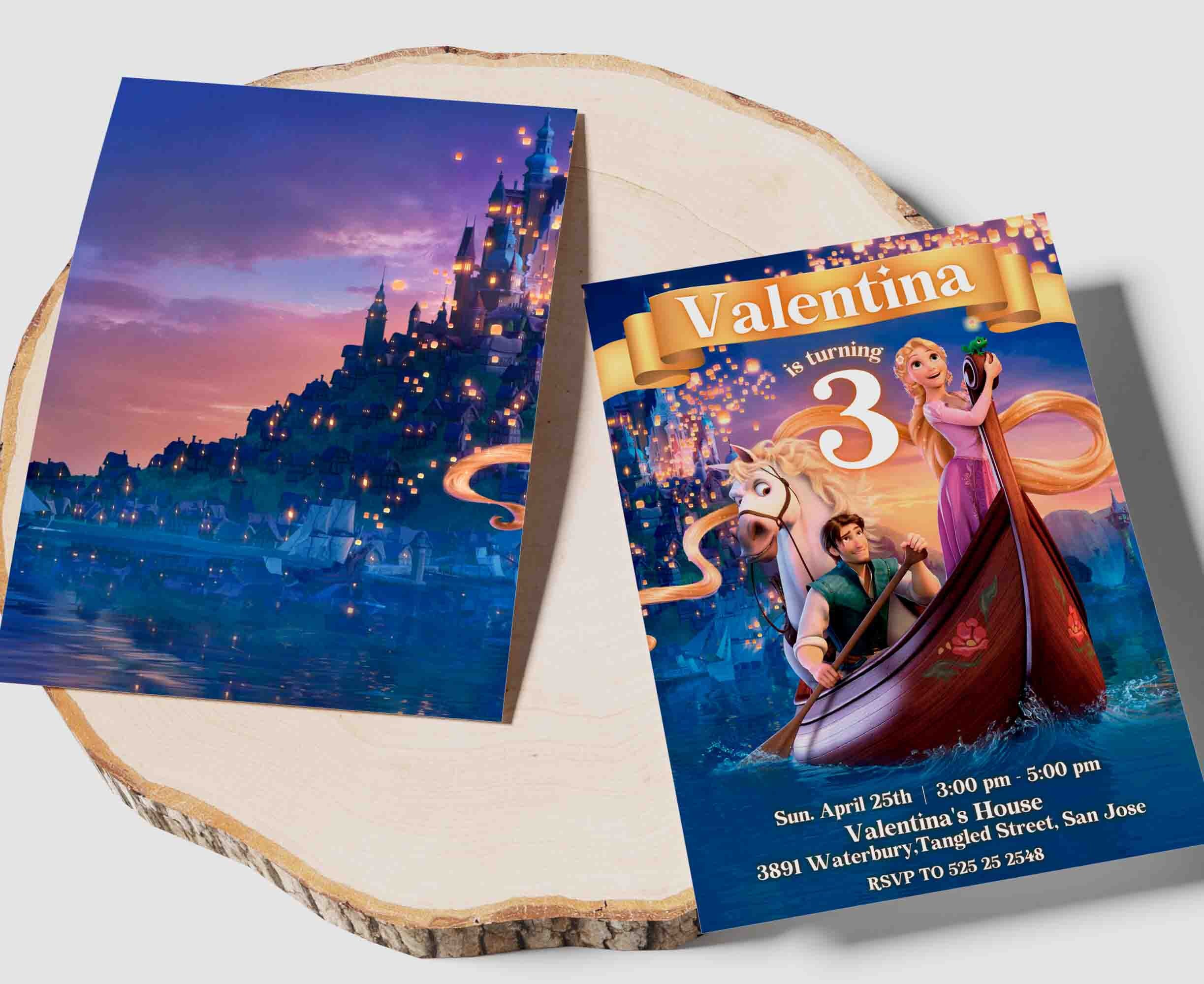 Editable Tangled Birthday Invitation, Canva Template, Mobile Size ...