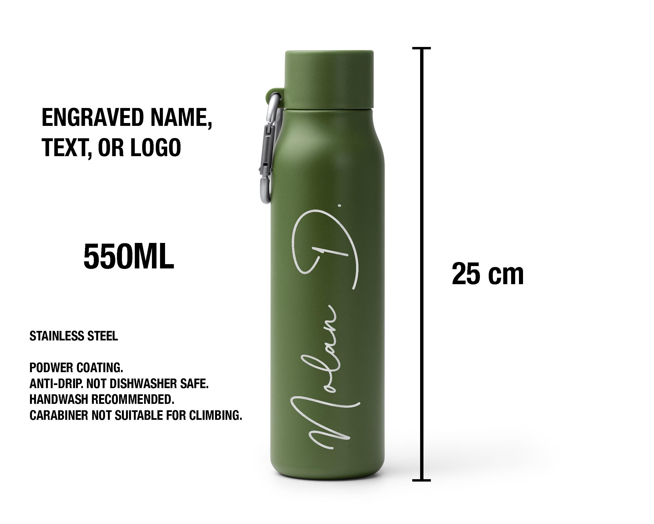 Personalized Engraved Stainless Steel Water Bottle 550ml – Custom Name ...