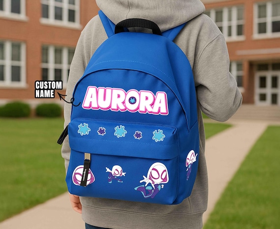 Ghost Spiderman Personalized School Backpack With Name – Kids Gwen
