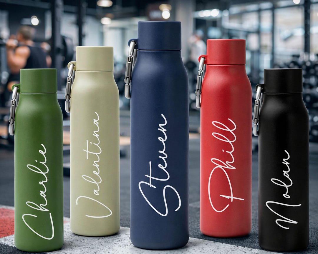 Personalized Engraved Stainless Steel Water Bottle 550ml – Custom Name ...