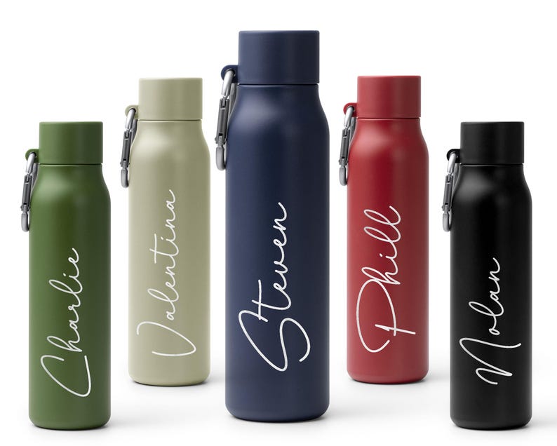 Personalized Engraved Stainless Steel Water Bottle 550ml – Custom Name ...