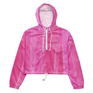 Pink Cropped Windbreaker: Wasserabweisende, sportliche Outdoorjacke
