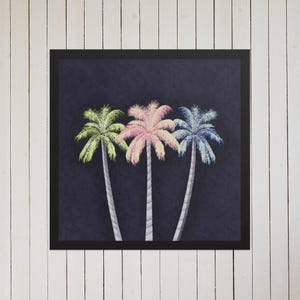 Pastel Palm Tree Print: Whimsical Tropical Wall Art