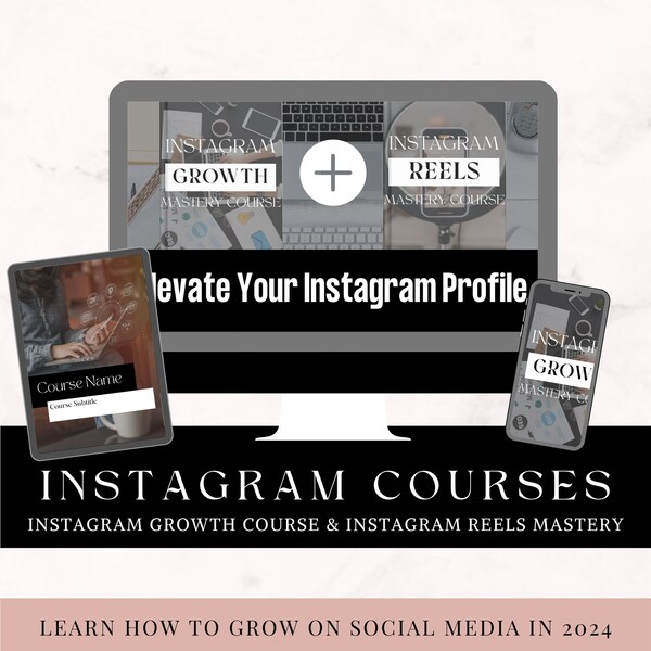 Instagram Growth Course Bundle | Master Resell Rights PLR Digital Products, Sell on Etsy, How to Make Money Online, Digital Marketing Course