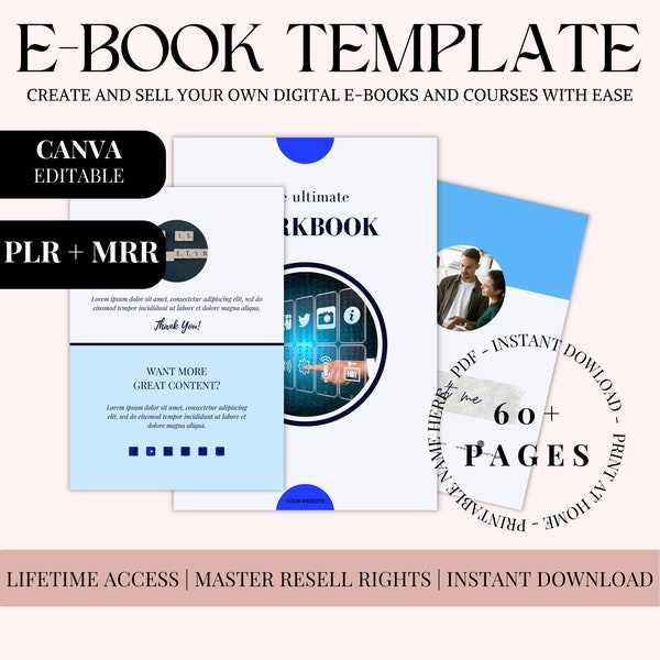 PLR Digital Products Best Seller Master Resell Rights Ebook Template Canva Etsy Digital Products Lifetime Access Sell on Etsy Canva Ebook