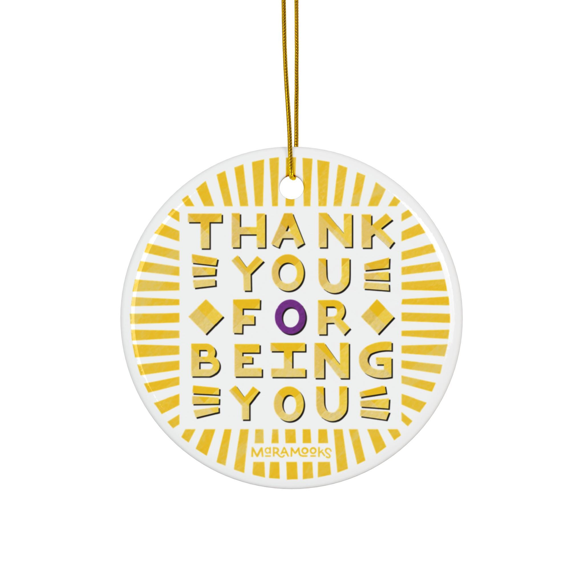 Intersex Pride Flag Ceramic Ornament: Thank You Gift, Xmas Tree Decor
