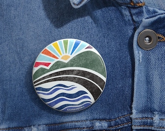 Rainbow Sunshine Pride Pin Button: LGBTQ+ Ally Gift