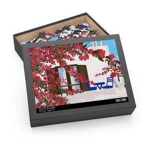 Puzzle, Morning in Greece 252 Piece Jigsaw Puzzle 11"x14", Beautiful Greek Landscape, Relaxing Activity, Fun Family Game, Gift for Puzzle