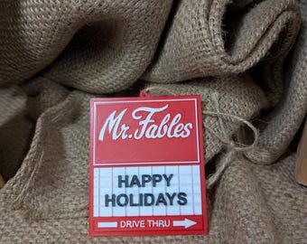 Mr. Fables Ornament | Grand Rapids Retro Restaurant Sign | Vintage GR Holiday Ornament