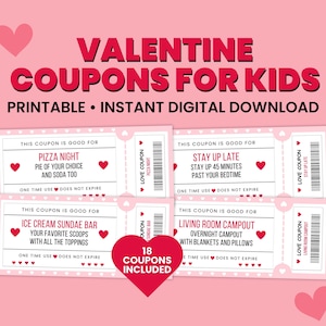 Livre de coupons pour la Saint-Valentin pour enfants, coupons amour imprimables