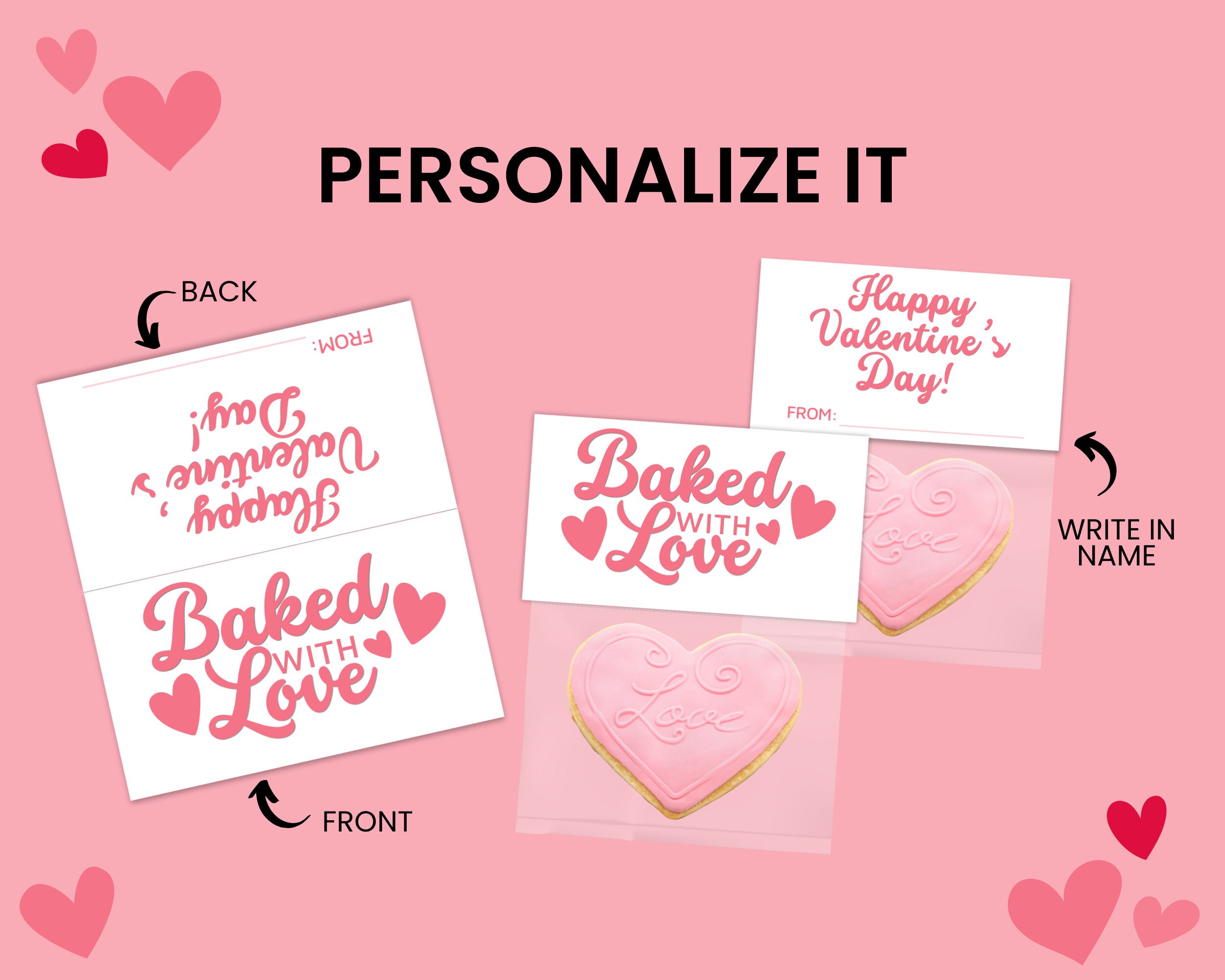 Valentine's Treat Bag Topper Printable Cookie Gift Topper Goody Bag ...
