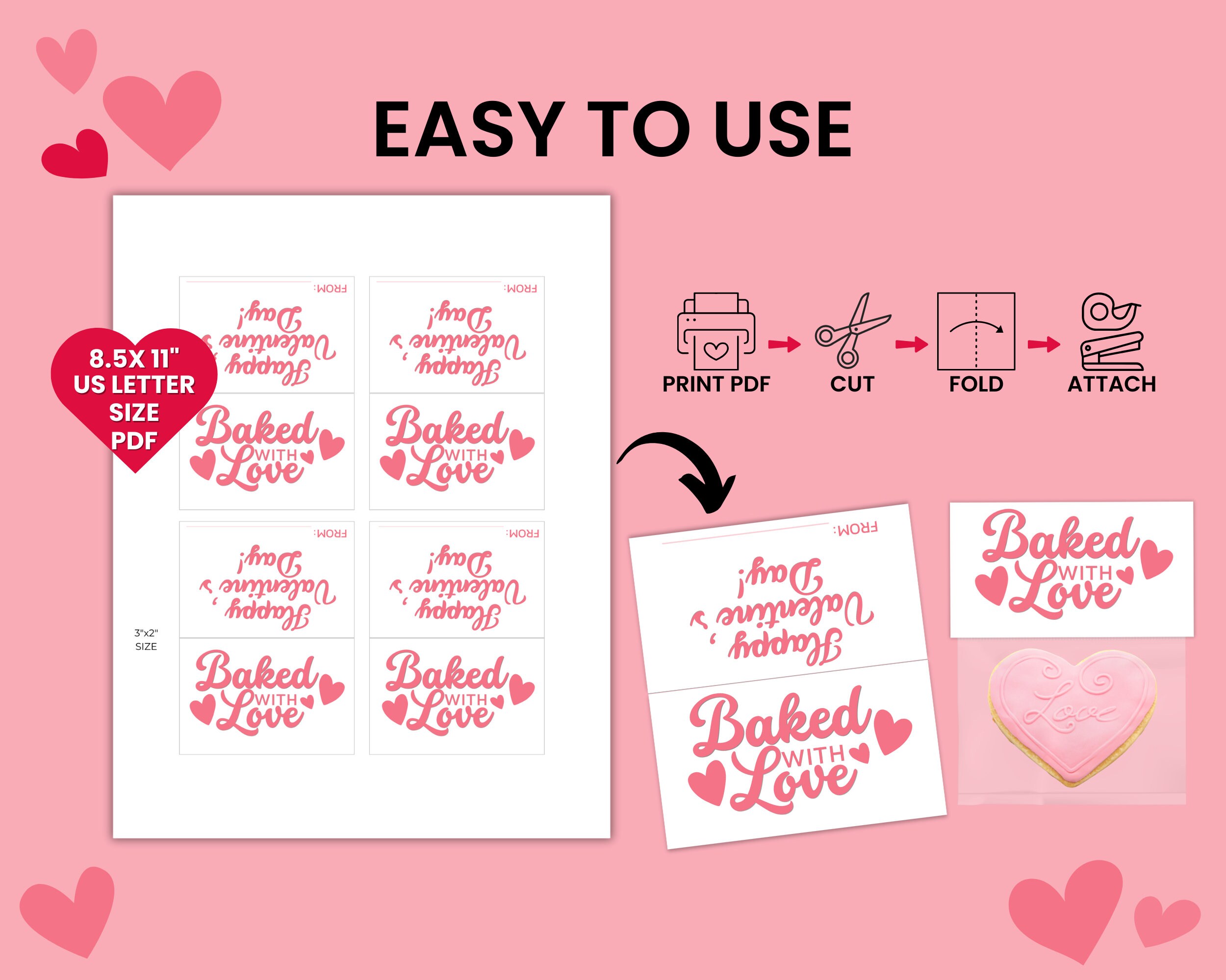 Valentine's Treat Bag Topper Printable Cookie Gift Topper Goody Bag ...