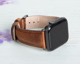 Correa de reloj de cuero marrón, correa de reloj Fitbit de cuero marrón antiguo, Fitbit Versa 1-2-3-4-Lite-Sense-Sense 2, correa Fitbit iWatch, regalo para él