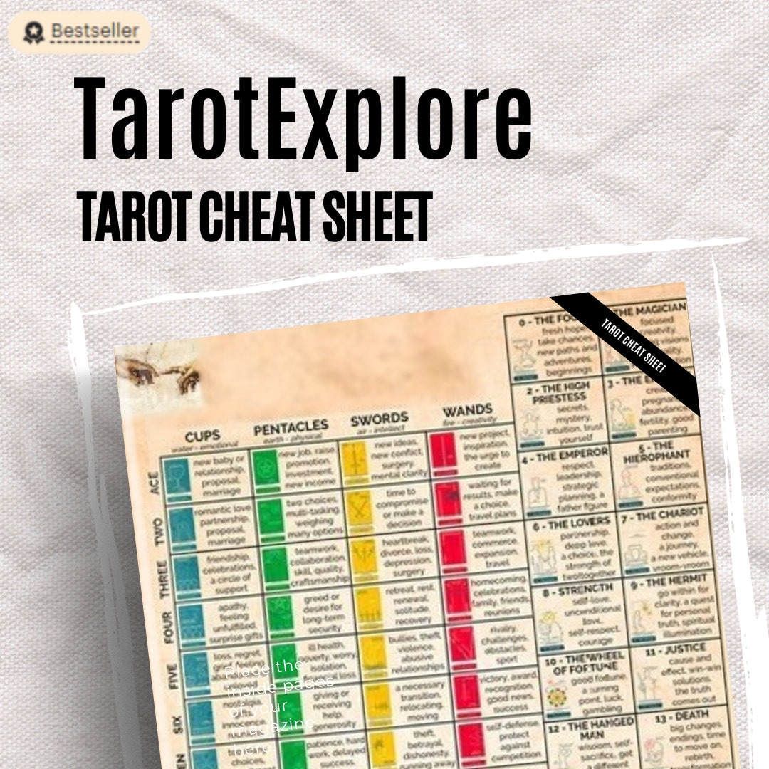 Printable Tarot Cheat Sheet Beginner-friendly and - Etsy