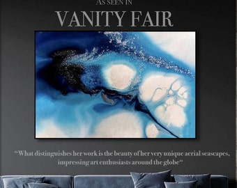 Ocean Canvas Art - Ocean Wave Art - Coastal Art - Translucent Wave Canvas Art - Beach Ocean Print - Ocean Wave Print - Marble Poster Print