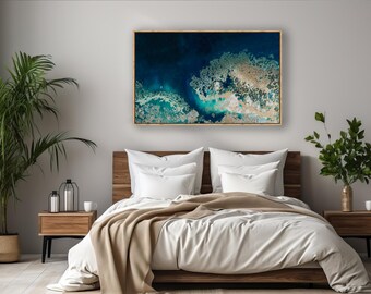 Malibu Beach Wall Print, Coastal Bedroom Decor, Framed Canvas Print, Ready To Hang, Beach House Decor, Above The Bed Art, Ocean Lover Gift