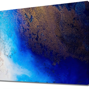 Abstract Blue Sea Painting - Original Blue Ocean Canvas Print - White Wave Art - Modern Wall Art - Home Decor - Digital Download