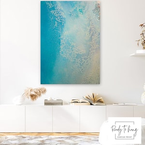 Shallow Waters Canvas - Blue, Gold Abstract Print - Modern Wall Art - Abstract Canvas Art - Navy Blue & Gold Home Décor -Pale Zen Print