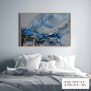 Iced Ocean Canvas Print - Blue Canvas art - Printable Home Decor - Digital Download - Housewarming Gift - Living room Decor Artwork