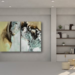 Brown & White Marble Print - Beige Bedroom Wall Art - Framed Wall Decor - Beige and Gold Luxury Living Room Decor - Ready to Hang